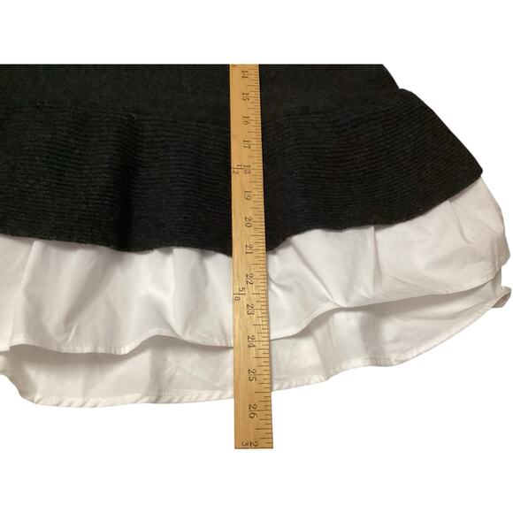 Moth By Anthropologie wool blend Layered 3/4 white sleeve Sweater XL grey - Picture 4 of 5